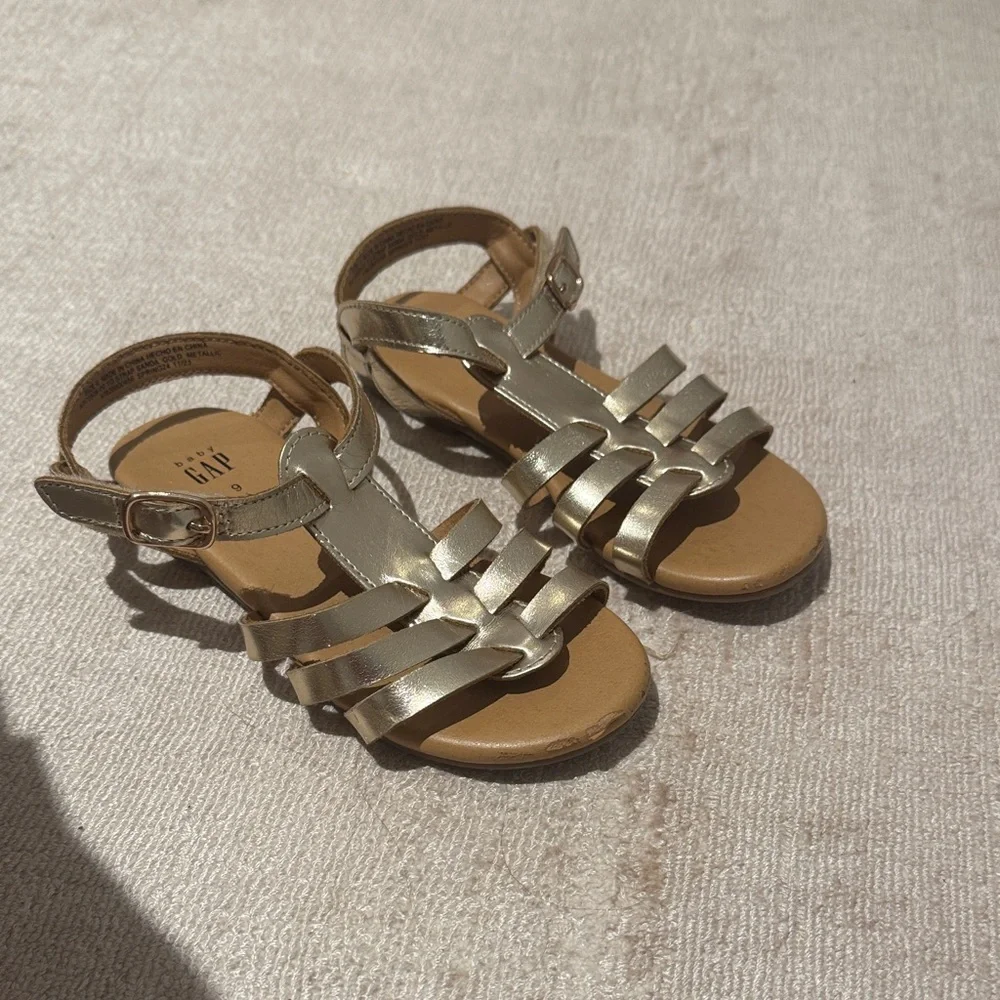 GAP Kids Metallic Gold Strappy Sandals